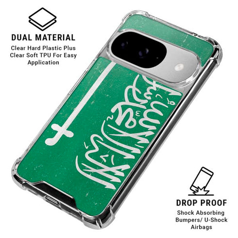 Saudi Arabia Flag Distressed Google Pixel 10 Clear Case